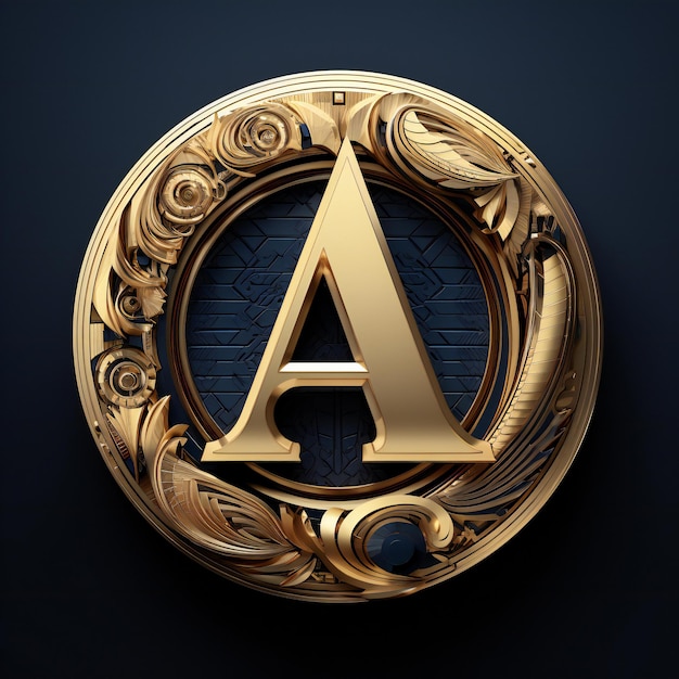 Photo luxury 3d letter logo of letter a