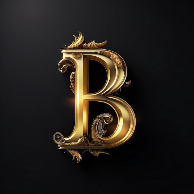 Фото Роскошный 3d-буквенный логотип буквы b