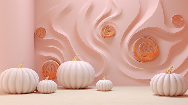 Luxury 3d rendered Halloween background pumpkin vibe