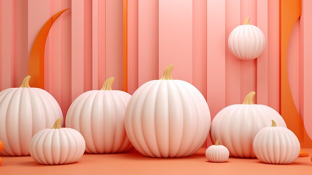 Luxury 3d rendered Halloween background pumpkin vibe