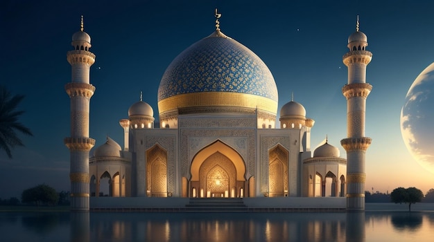Premium AI Image | luxury 4k highly resolution islamic Wallpaper background