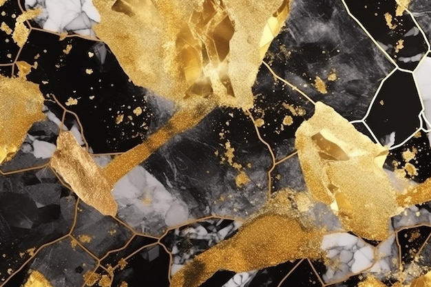 Роскошный абстрактный мрамор и золотой фон