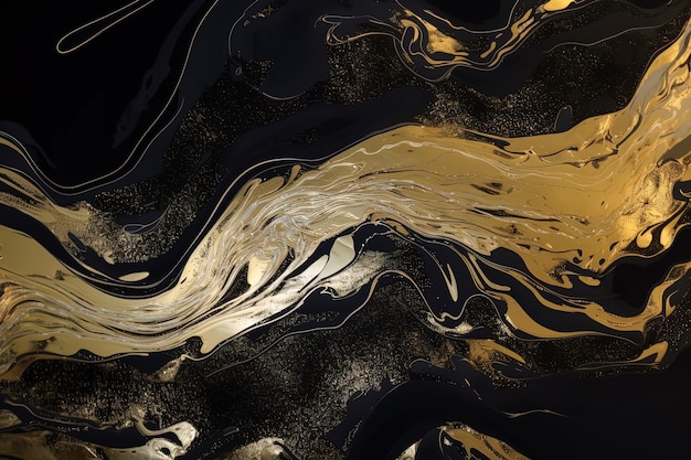 Luxury abstract background liquid black and gold marble texture