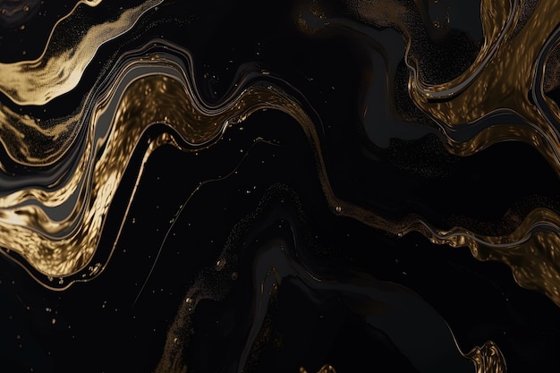 Luxury abstract background liquid black and gold marble texture