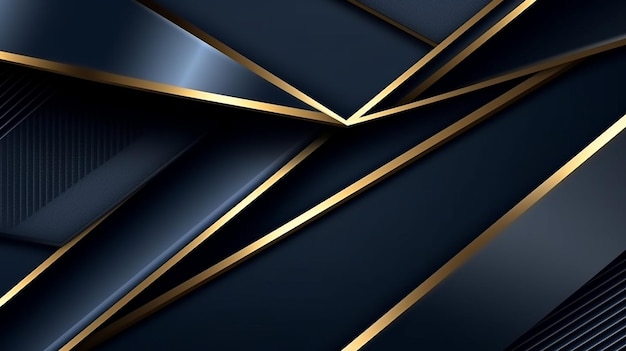 Luxury abstract background with golden lines on dark background Generative AI