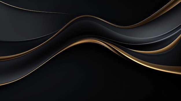 Luxury abstract background with golden lines on dark background