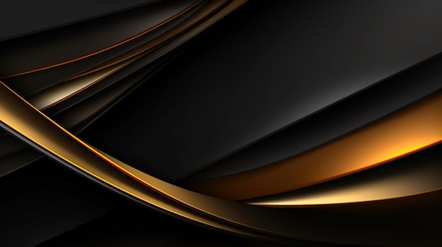 Luxury abstract background with golden lines on dark Generative AI