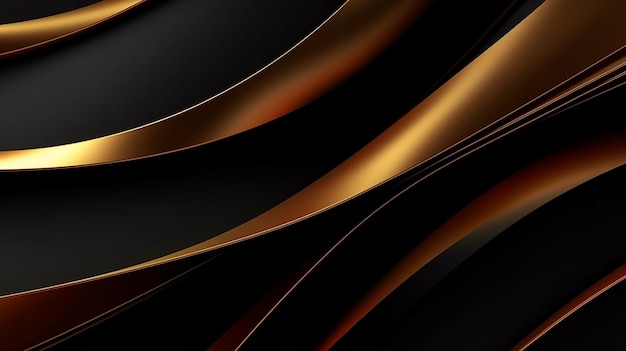 Luxury abstract background with golden lines on dark Generative AI