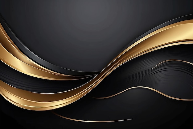 Luxury abstract background with golden lines on dark modern black backdrop concept 3d style Illustration from vector about modern template deluxe design