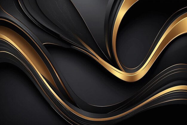 Luxury abstract background with golden lines on dark modern black backdrop concept 3d style Illustration from vector about modern template deluxe design