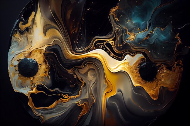 Luxury abstract fluid art painting in alcohol