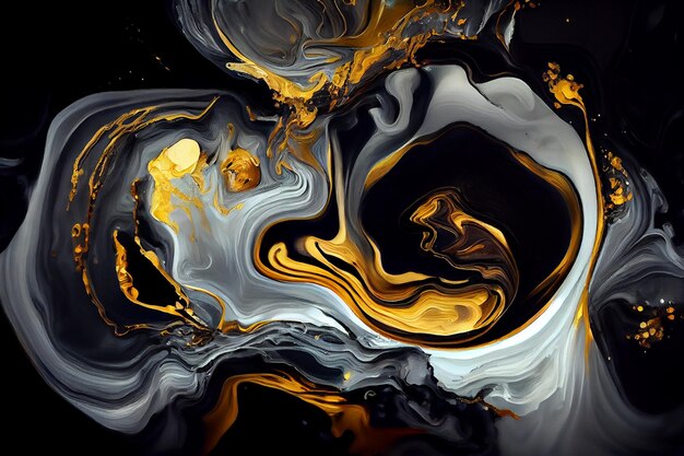 Luxury abstract fluid art painting in alcohol