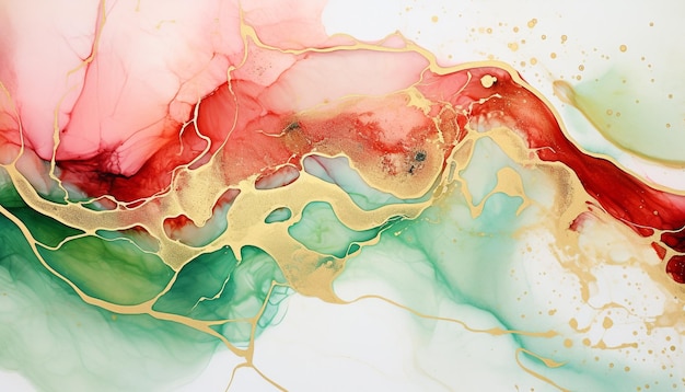 Luxury abstract fluid art painting background alcohol ink technique