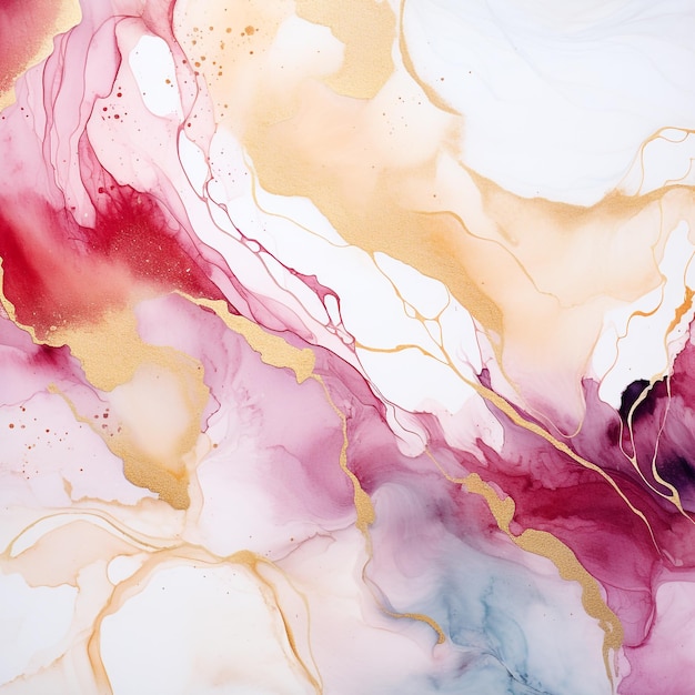 Luxury abstract fluid art painting background alcohol ink technique