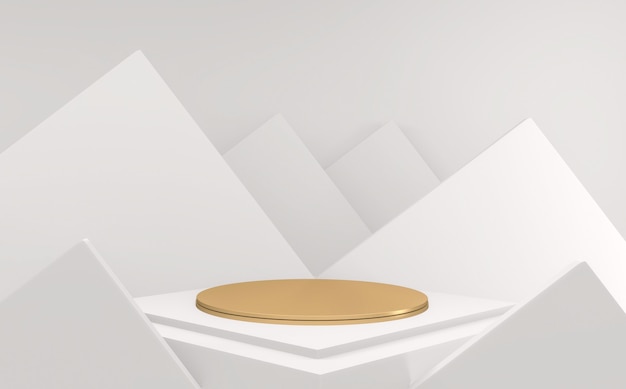 Luxury Abstract Golden podium minimal geometric white and gold style abstract