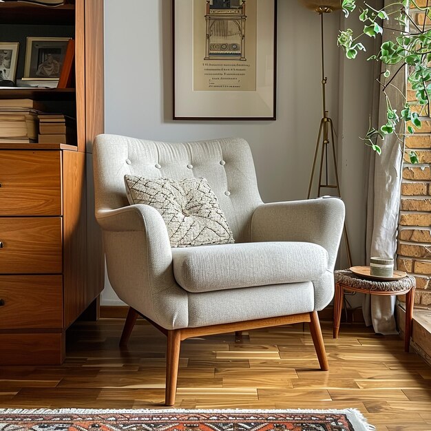 Photo luxury armchair in grunge interior 3d rendering