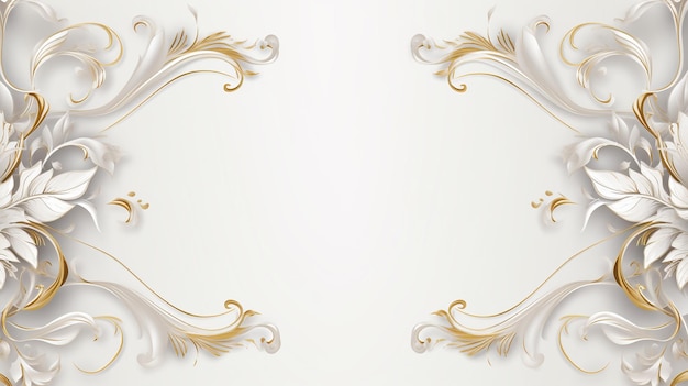 Photo luxury background white and gold ornaments