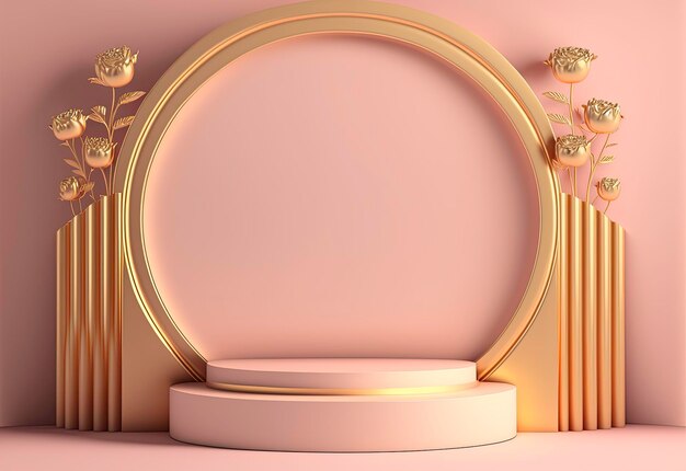 Luxury background with pink podium element