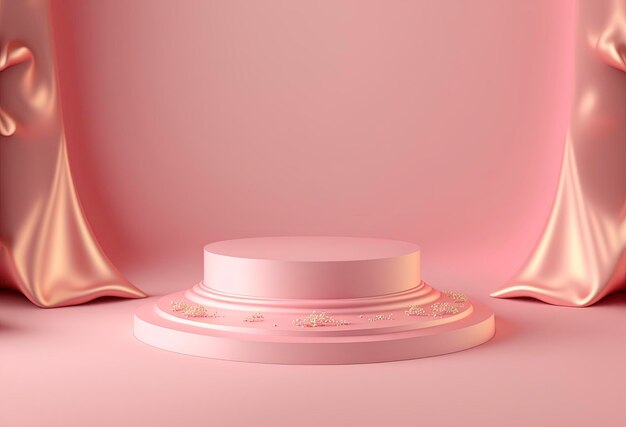 Luxury background with pink podium element