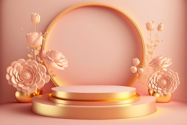 Luxury background with pink podium element