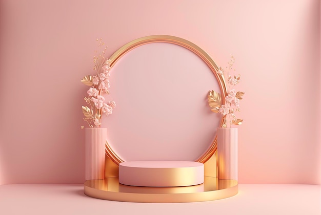 Luxury background with pink podium element