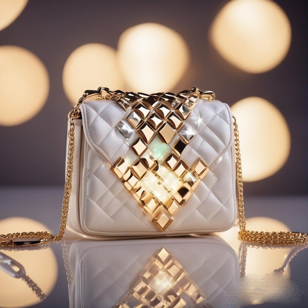 luxury bag in a glossy background