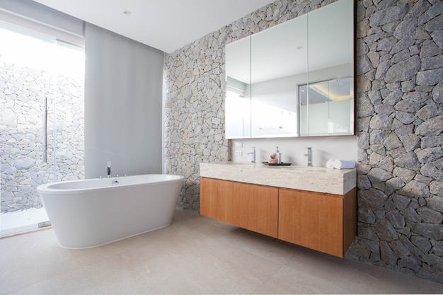 Luxury bathroom features basin