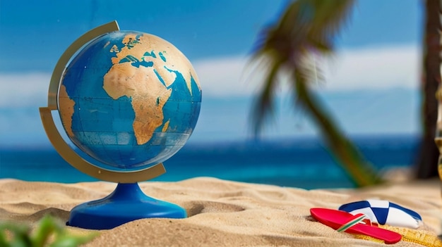 Foto spiaggia di lusso con ombrello estate e vacanza concetto con il sole splendere
