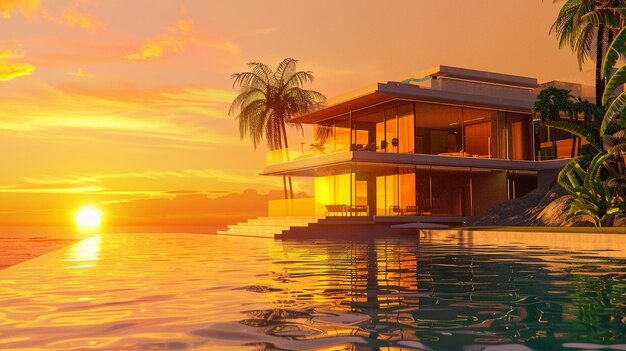 Luxury Beachfront Mansion with Panoramic Windows and Infinity Pool