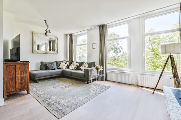 Photo luxury and beautiful living room interior design