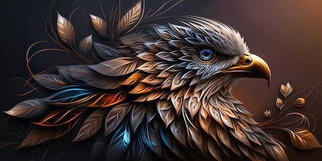 Luxury Beautifull Eagle Abstract Digital AI Illustrations