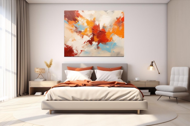 Luxury bedroom interior architecture with autumn theme create using generative AI tools