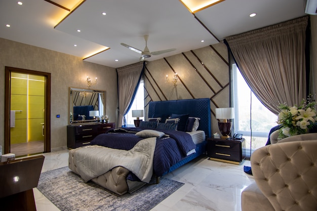 Luxury bedroom with bed