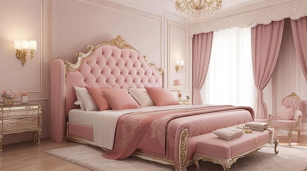 Luxury bedroom with bed