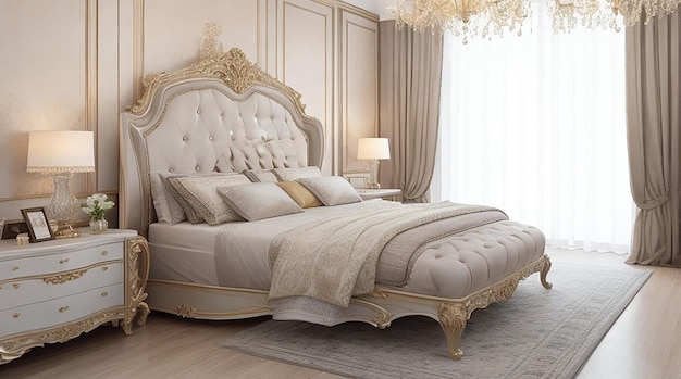 Luxury bedroom with bed