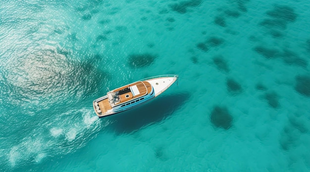 Luxury big yacht stay in the sea around the island on a background of the sky