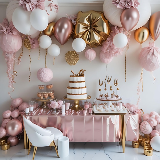 A luxury birthday party decoration