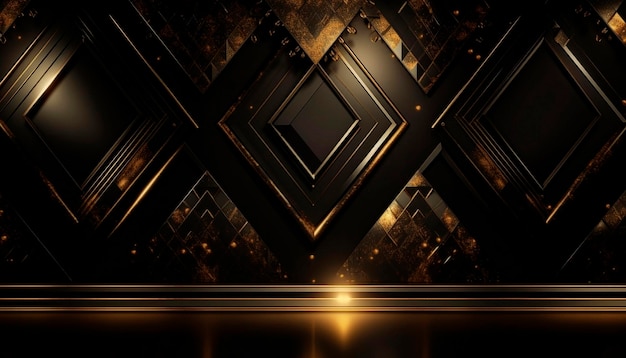 Luxury black background with gold elements