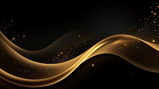 Luxury black background with golden line element