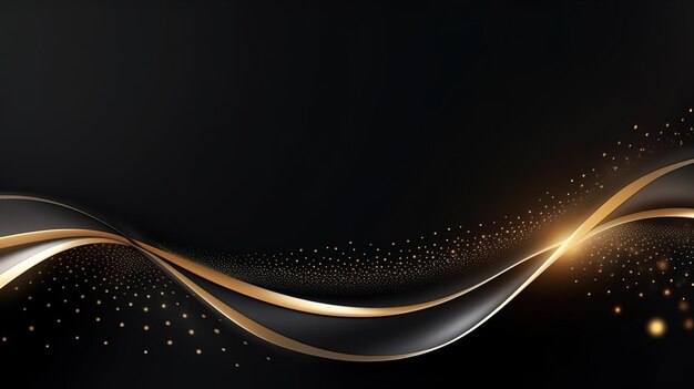 Luxury black background with golden line element