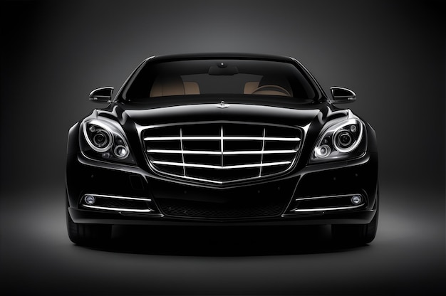 Photo luxury black car front view