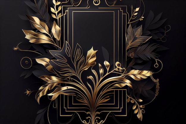 luxury black and gold frame