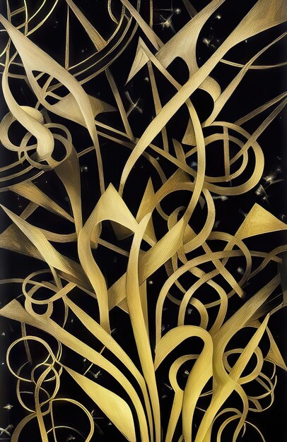 Luxury Black and Gold Ornamented Background for Wall DecorxA