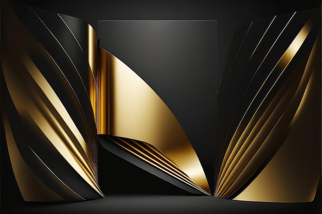 Luxury black and golden background for premium presentations generative ai