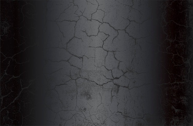 Photo luxury black metal gradient background with distressed cracked concrete texture