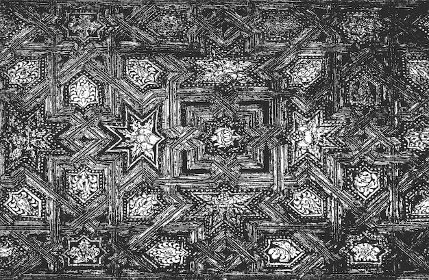 Luxury black metal gradient background with distressed mosaic ceramic tile paving stones