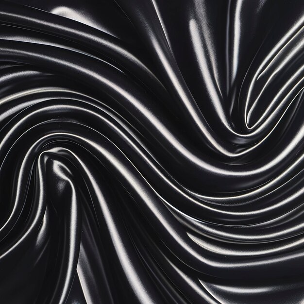 luxury black silk or satin texture background with liquid wave or wavy folds Wallpaper design