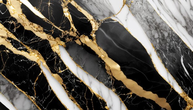 黒と白の高級品金色の抽象的な大理石の質感背景のパターン高解像度のイラスト
