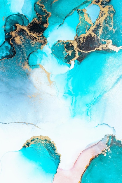 Foto fondo astratto blu di lusso della pittura di arte di marmo liquido dell'inchiostro su carta