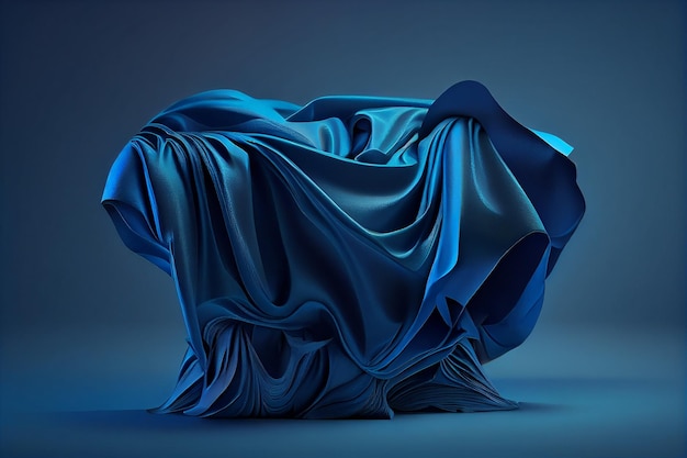 luxury blue silk flowing